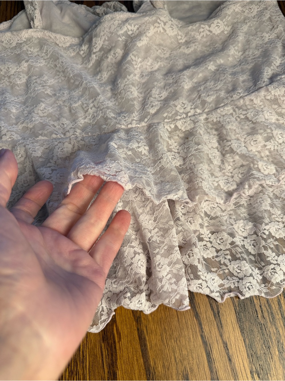 Lace Ruffle Top Old Navy L Blush Pink Tie Front Coquette Romantic Tiered Cami - Picture 11 of 11